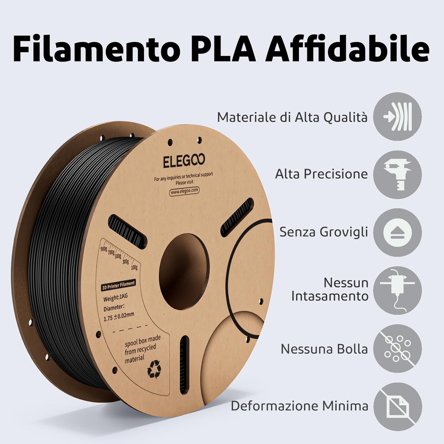 Thumbnail 1 de ELEGOO Filamento PLA 1.75mm Beige 1KG — Precisione +/- 0,02 mm per stampe fluide