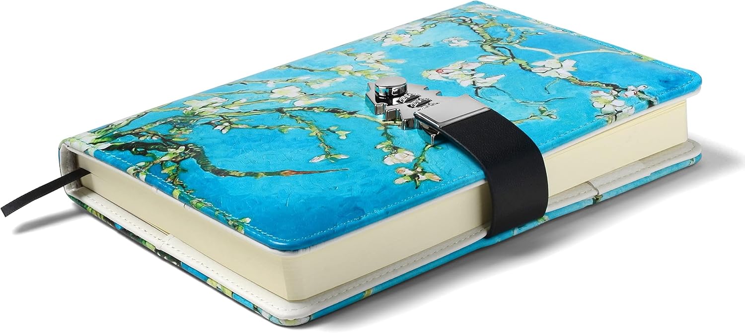 Thumbnail 4 de ZXHQ Journal intime avec code Amandier bleu (21 x 15,5 cm) – 224 pages