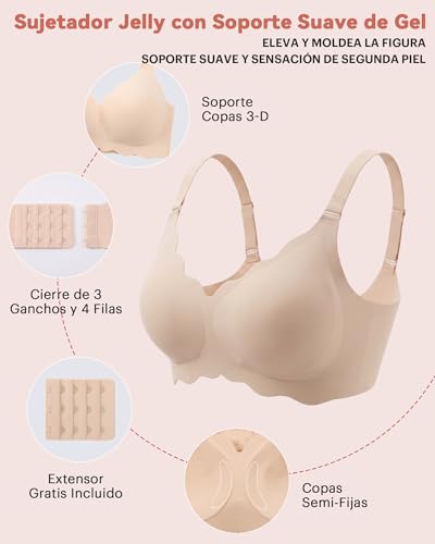 Detalle de Bresdk Sujetador Sin Aros Mujer Cómodo Borde Ondulado – Talla XL
