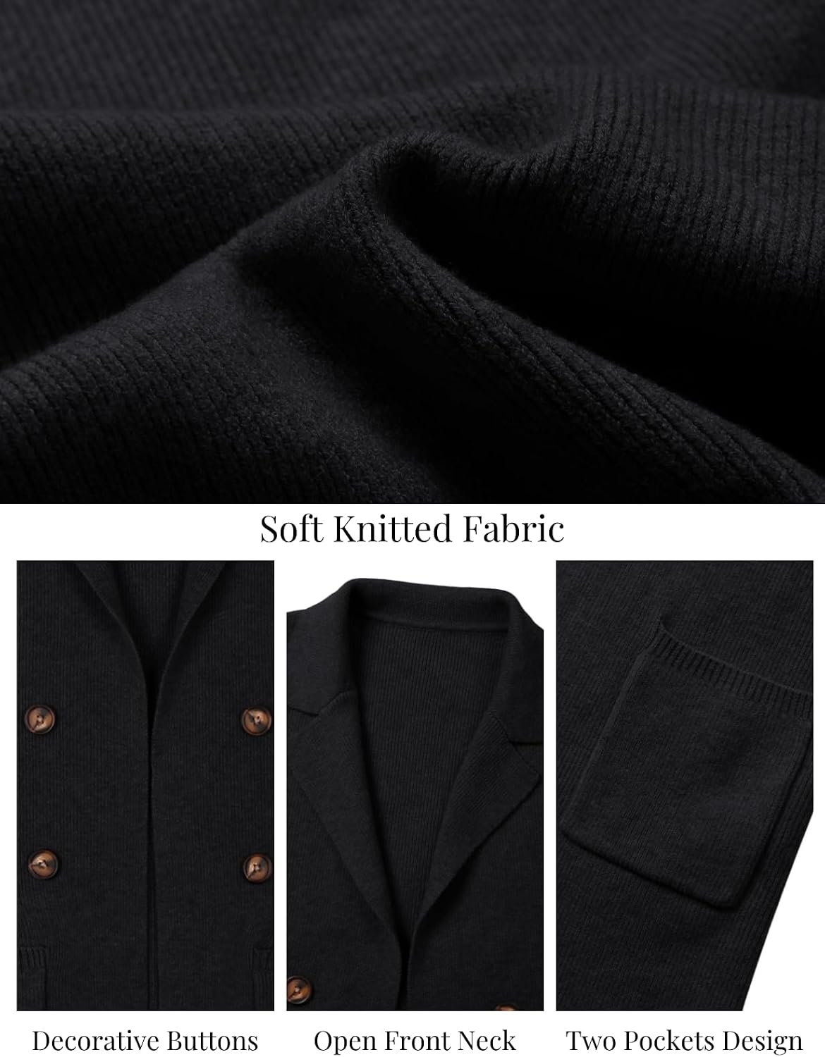 Thumbnail 4 de VIMPUNEC Open Front Long Cardigan with Pockets