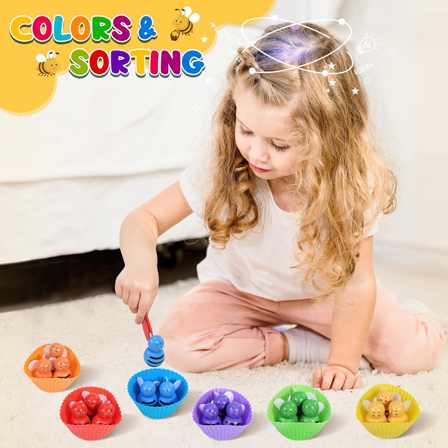 Thumbnail 2 de Ophy Giochi Montessori 3 in 1 in legno con pesca magnetica e classificazione colori (2–5 anni)