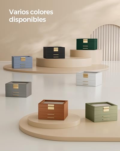 Thumbnail 6 de SONGMICS Gisella: Caja de Joyería de 3 Niveles (JBC239WT) para Orden y Estilo