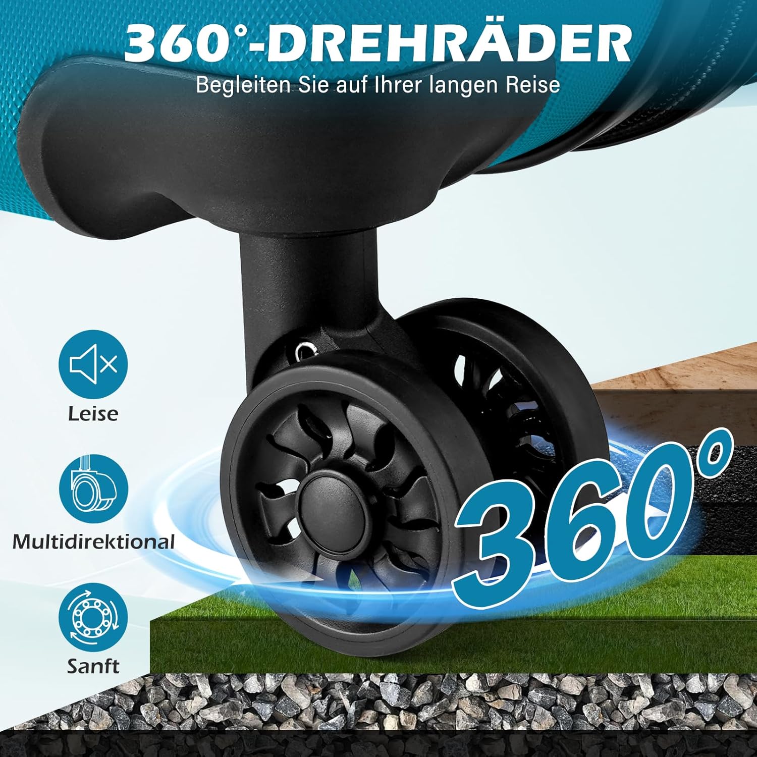 Detalle de COOLIFE Hartschalen-Koffer Rollkoffer Vergrößerbares Gepäck – Groß + Mittelgroß, ABS, TSA-Schloss, 4 Rollen