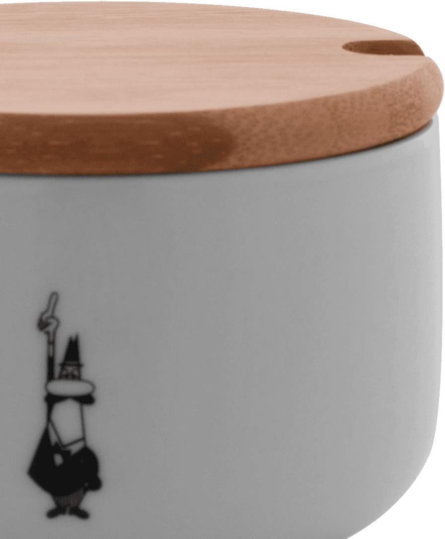 Detalle 2 de Bialetti Zuccheriera Porcelana con Coperchio Bamboo 🍚