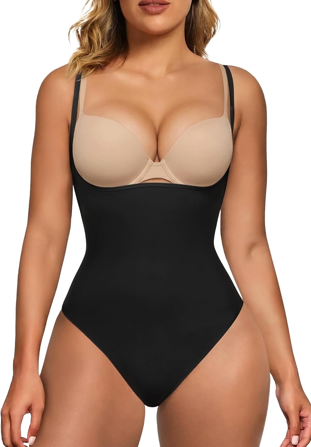 Detalle de SHAPERX Open Bust Shapewear Tummy Control Bodysuit