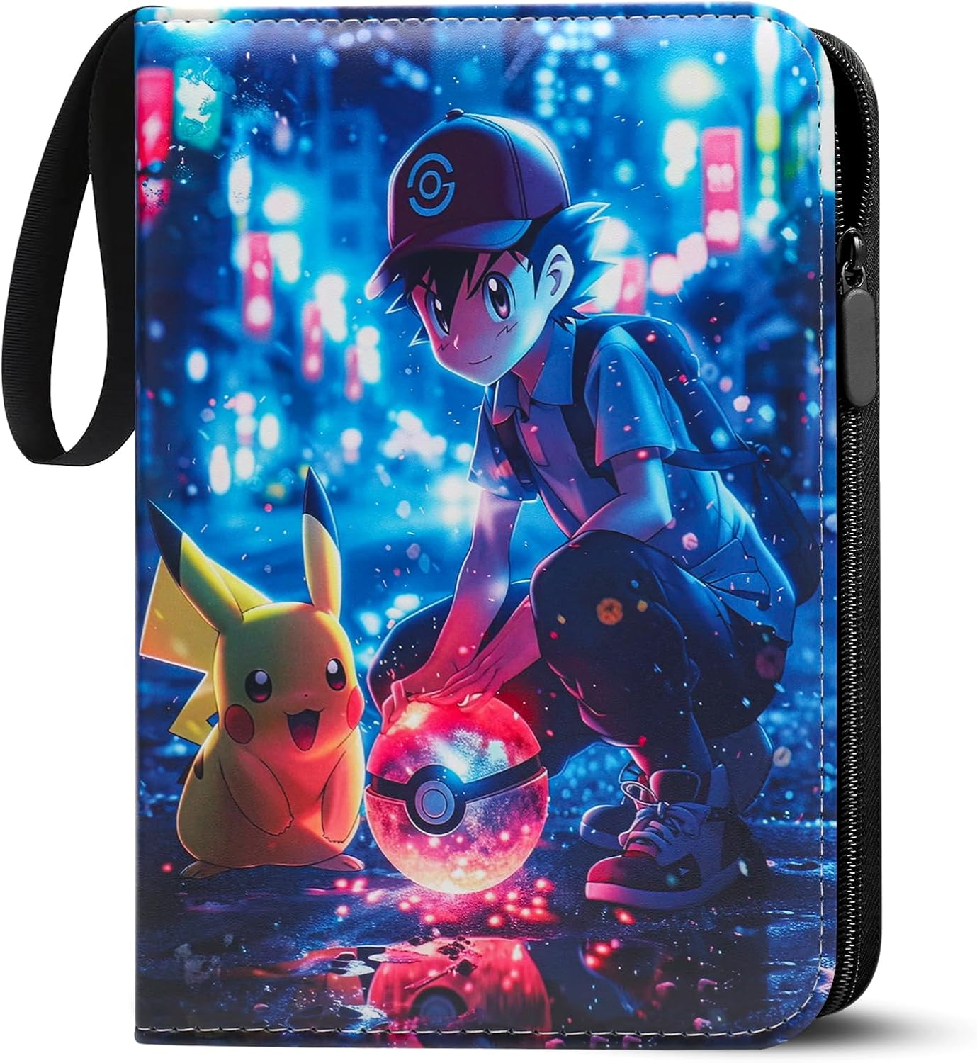 Detalle de LYAILOOGXL Pokémon Sammelalbum 400 Karten – 50 Seiten, 4 Fächer, wasserdichtes PU-Leder