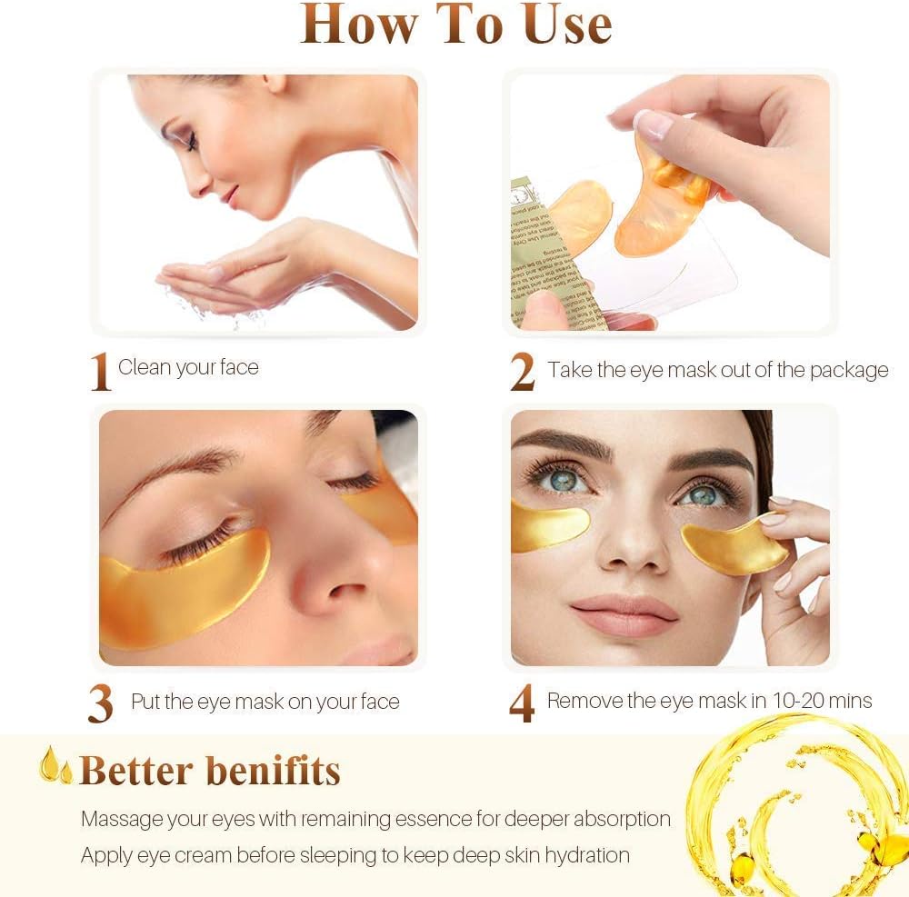 Thumbnail 4 de 10 paia di patch occhi “sotto maschera” anti-età e idratanti (collagene), 10 paia