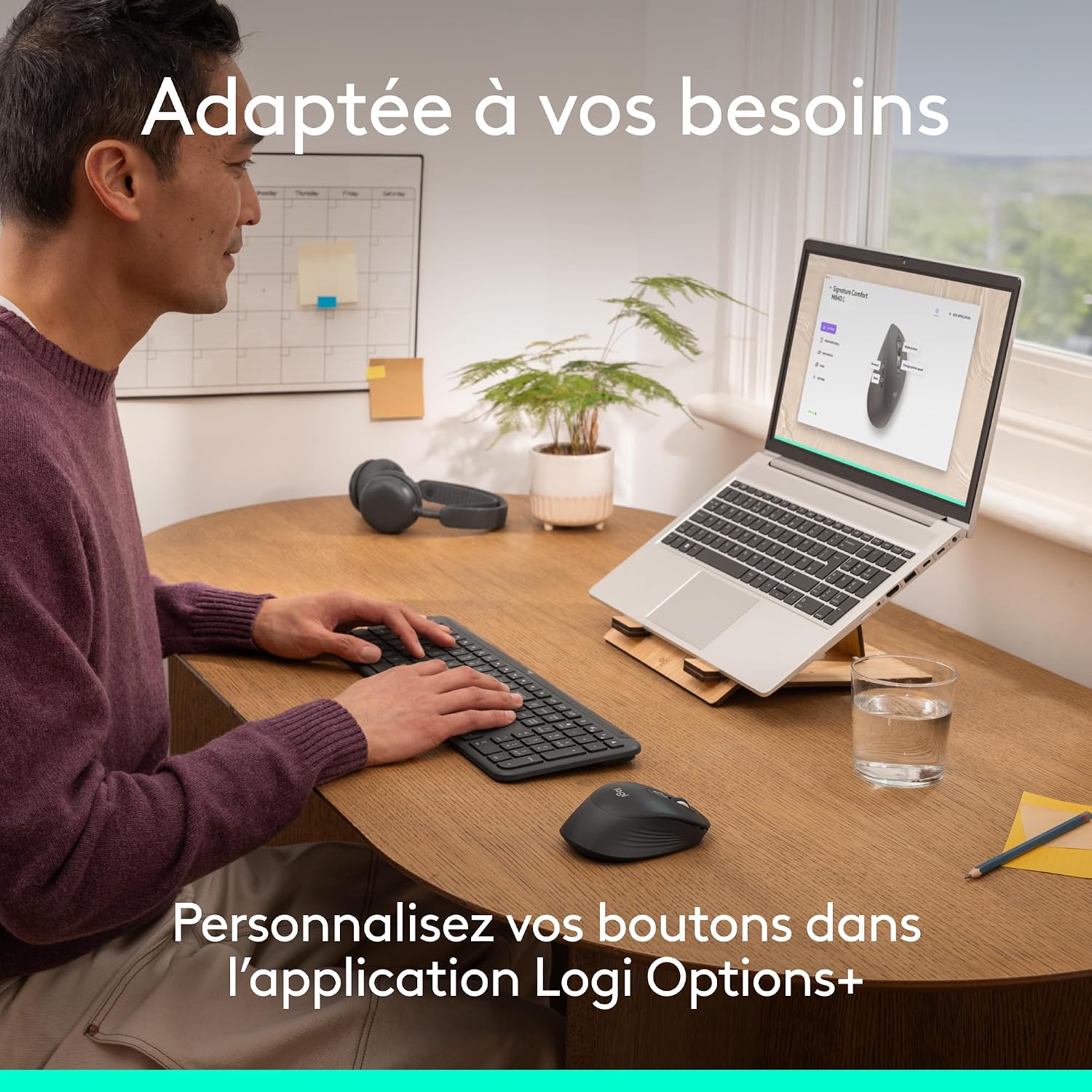 Detalle 1 de Logitech Signature Comfort Plus MK880 toetsenbord- en muisset met AZERTY en polssteun