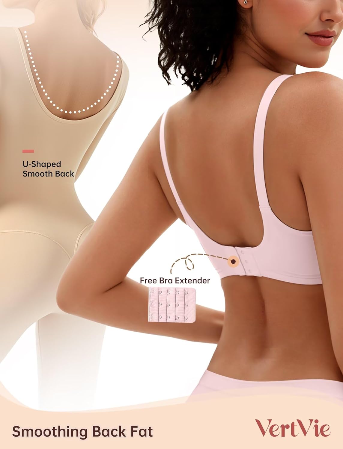 Detalle de Vertvie Wireless Jelly Bras (No Underwire) Seamless Push Up Bralette for Regular & Plus Sizes