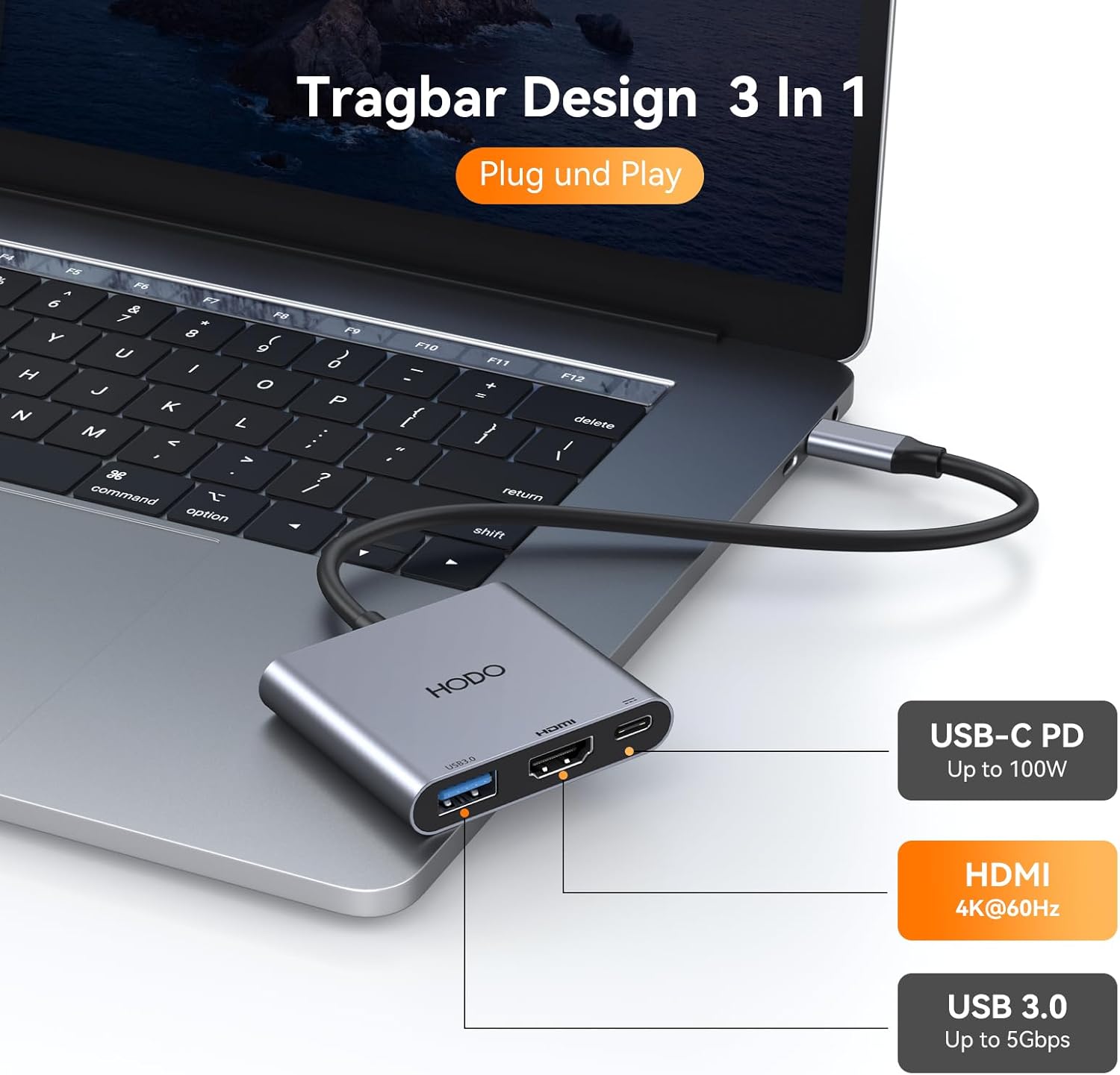 Thumbnail 1 de HODO USB C HDMI Adapter 4K