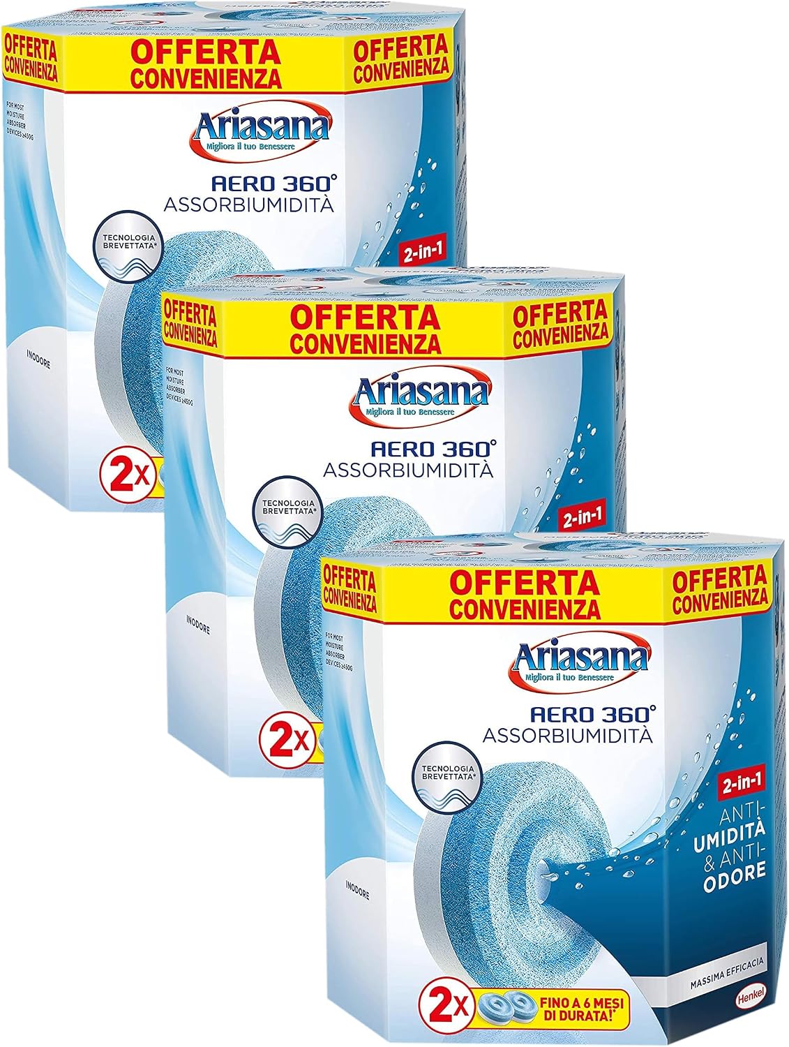 Thumbnail 6 de Ariasana Aero 360° Ricarica TAB da 450 g – 2 pezzi per deumidificatore con circolazione aria a 360°