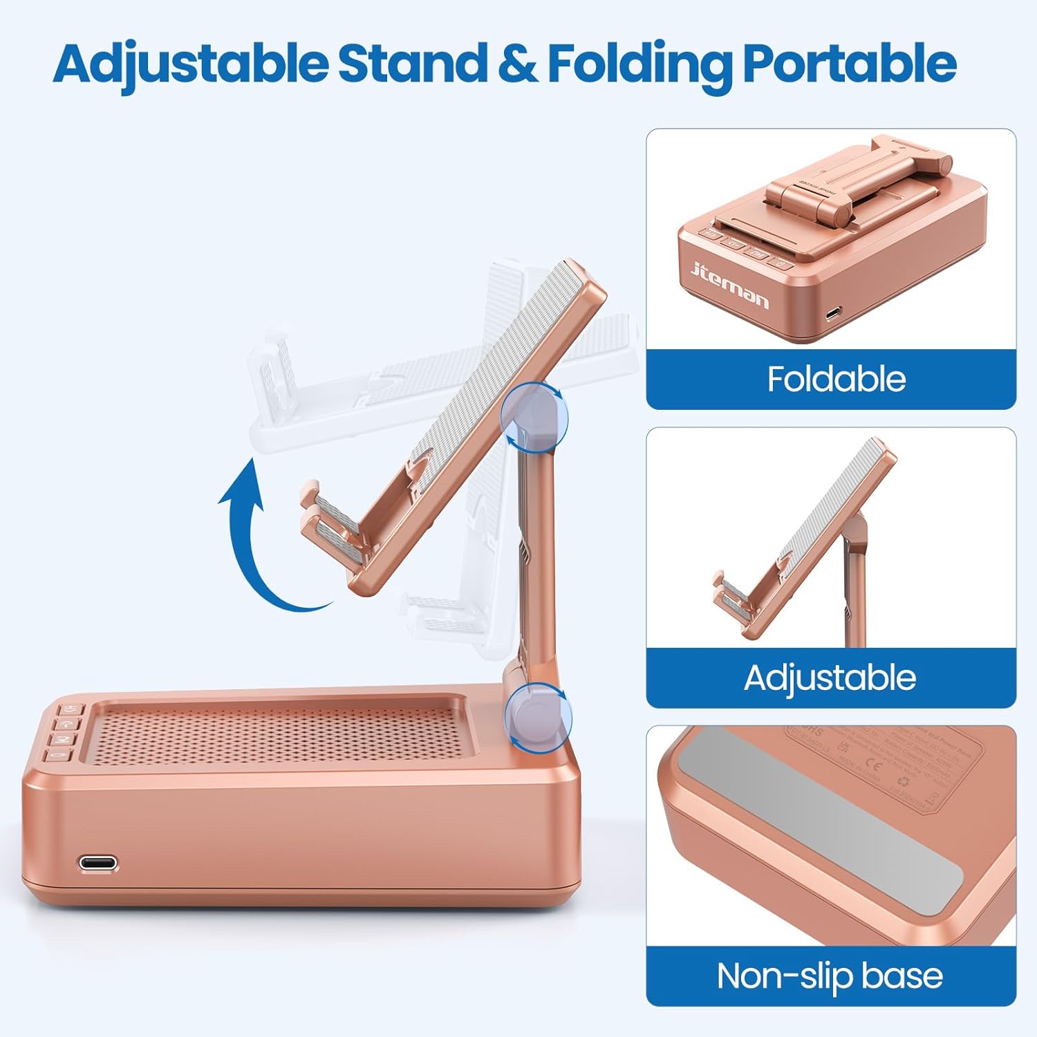 Thumbnail 5 de JTEMAN Cell Phone Stand with Bluetooth Speaker