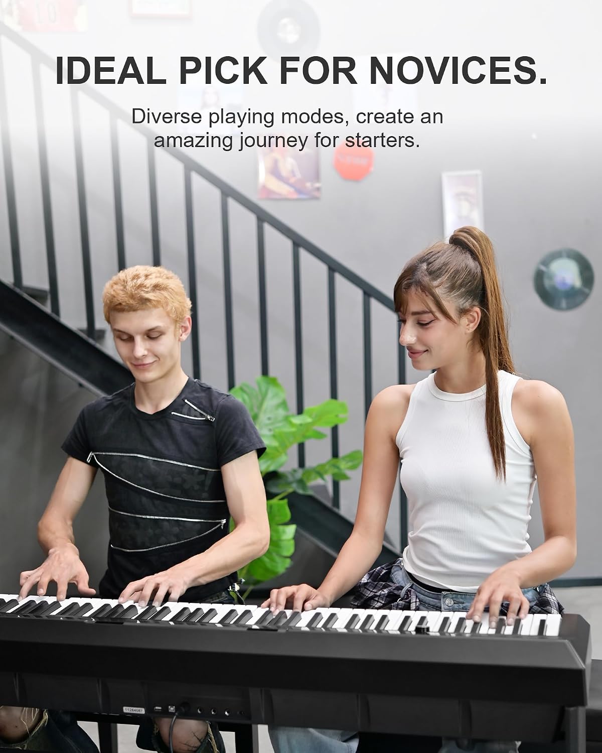Detalle de KEYIVOX S-200 88-Key Weighted Digital Piano with Hammer Action and Triple Pedal