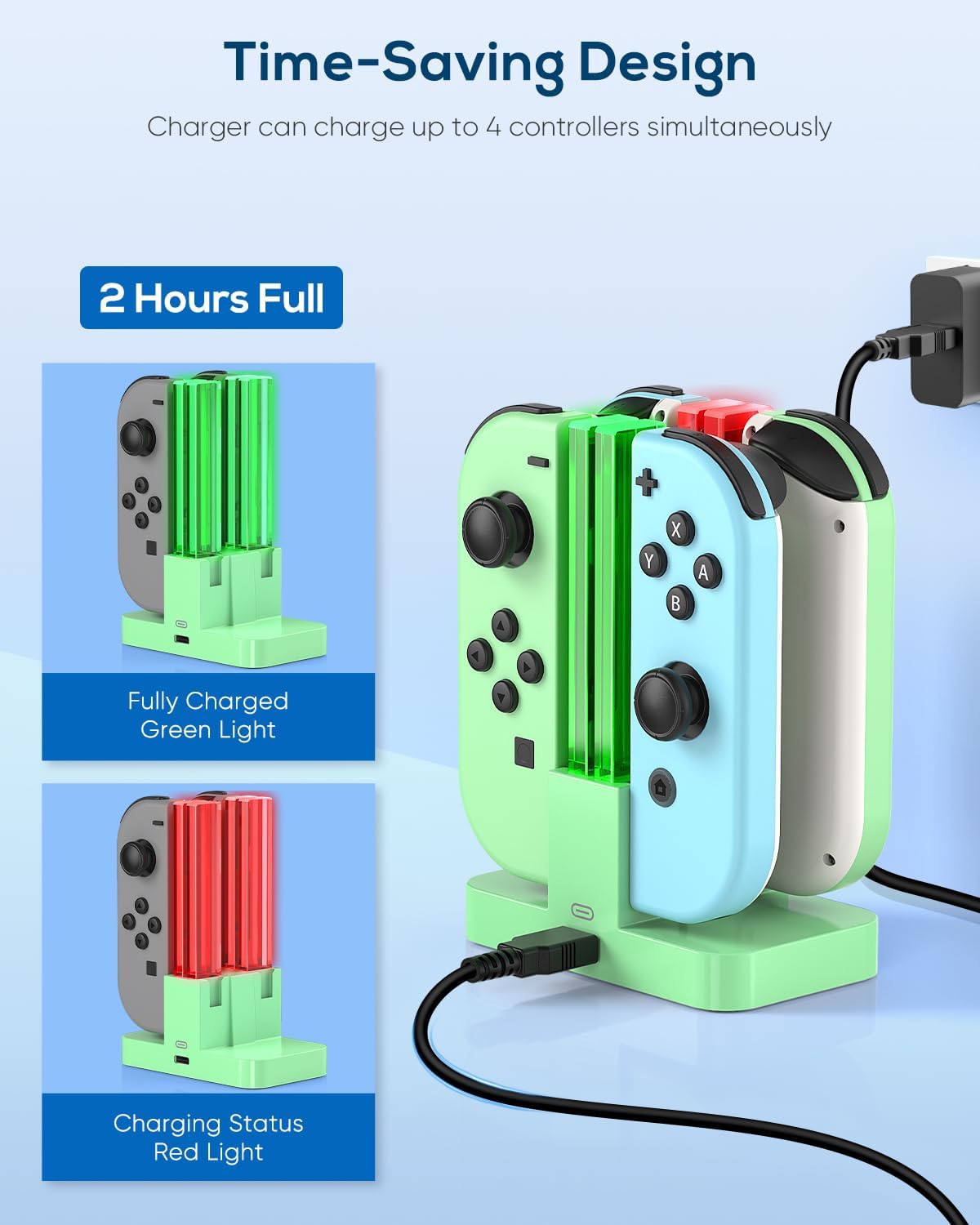 Detalle de FYOUNG Joy-Con Switch Charger Dock with LED Light Bar (for Nintendo Switch / Switch OLED)