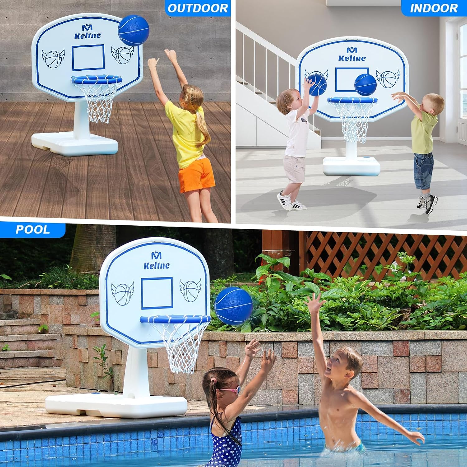 Detalle de Pool Basketball Hoop: Oversized 34" x 34" x 42.2" Water Basketball Game for Pool or Deck