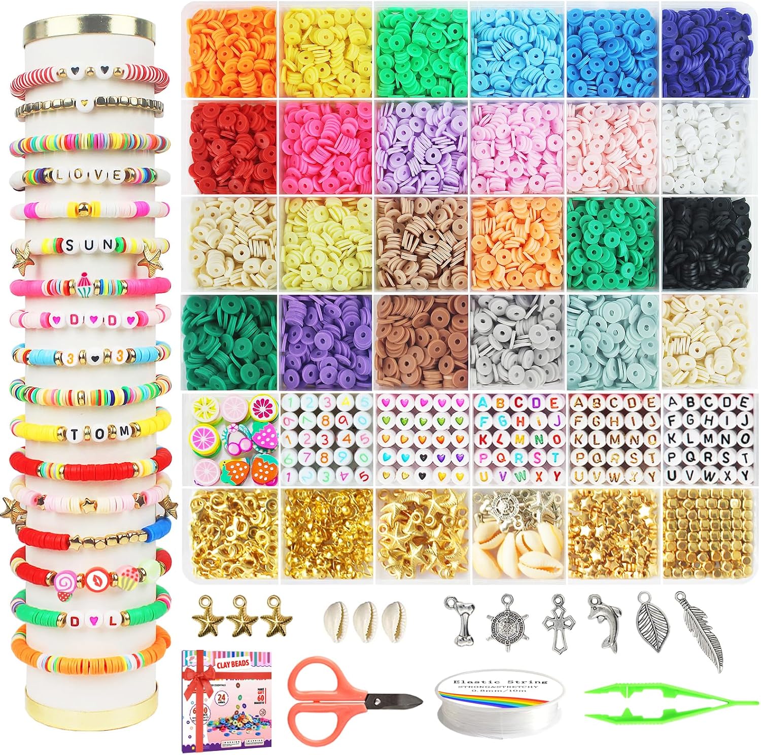 Fournine 6800 Pcs Clay Beads DIY Bracelet Kit 🎨