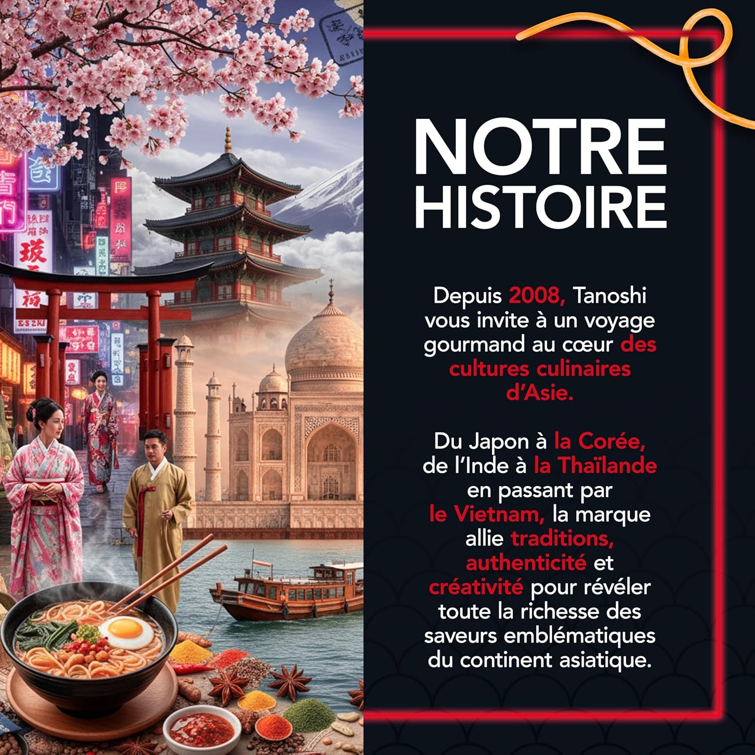 Thumbnail 2 de TANOSHI Nouilles Instantanées Japonaises - Bœuf, 3 Minutes, Sans Glutamate – 10 sachets x 85 g