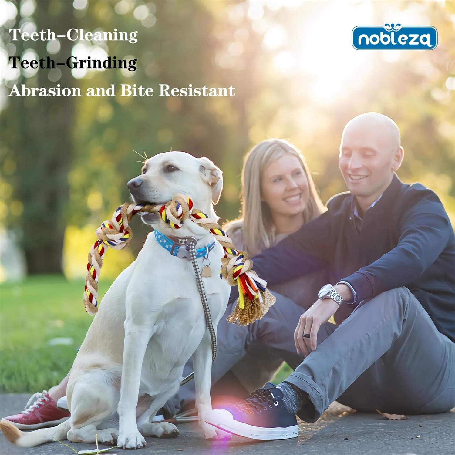 Thumbnail 4 de Nobleza corde de jouet pour chien 100% coton (beige et marron) – corde à mâcher résistante