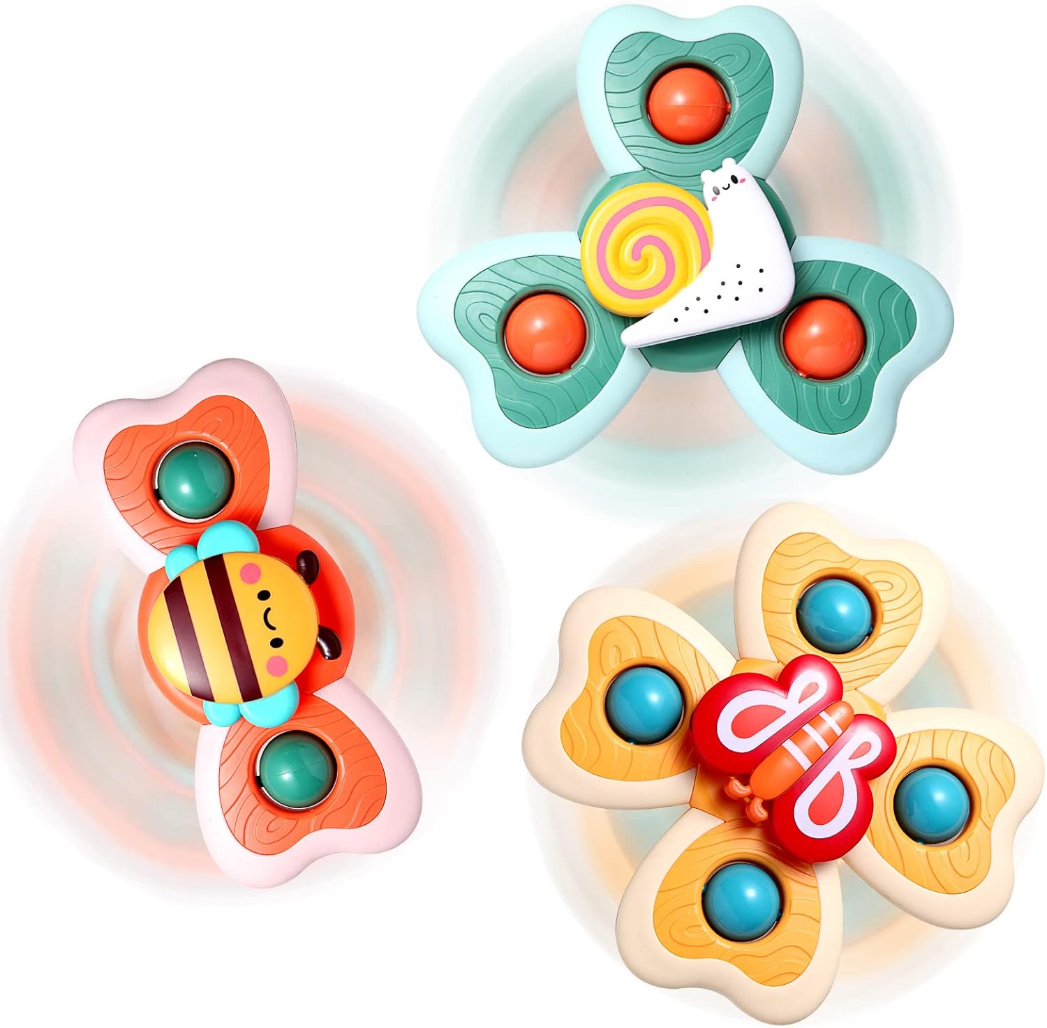Detalle de Hooku Suction Spinner Toys 3-pack baby toys