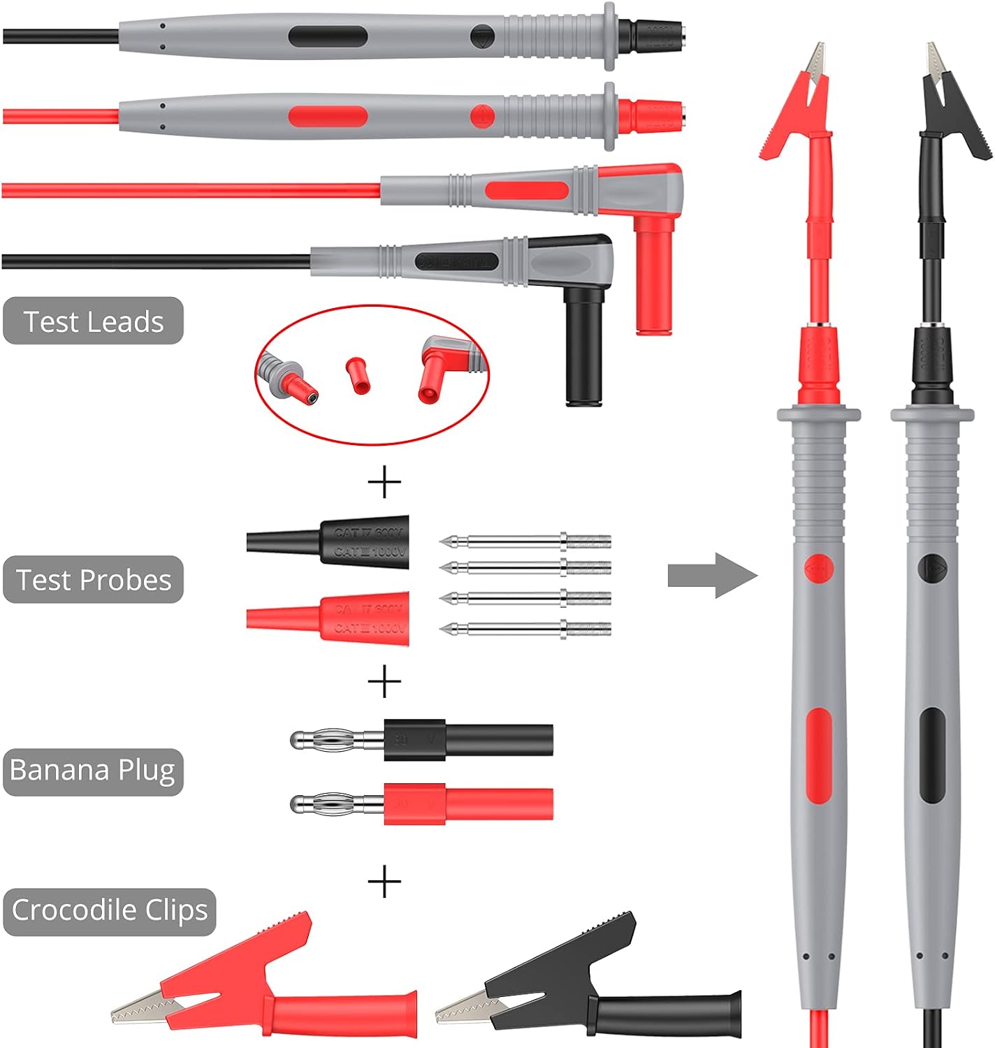Thumbnail 6 de Proster PST175b 21-in-1 Multimeter Test Lead Kit with Crocodile Clips