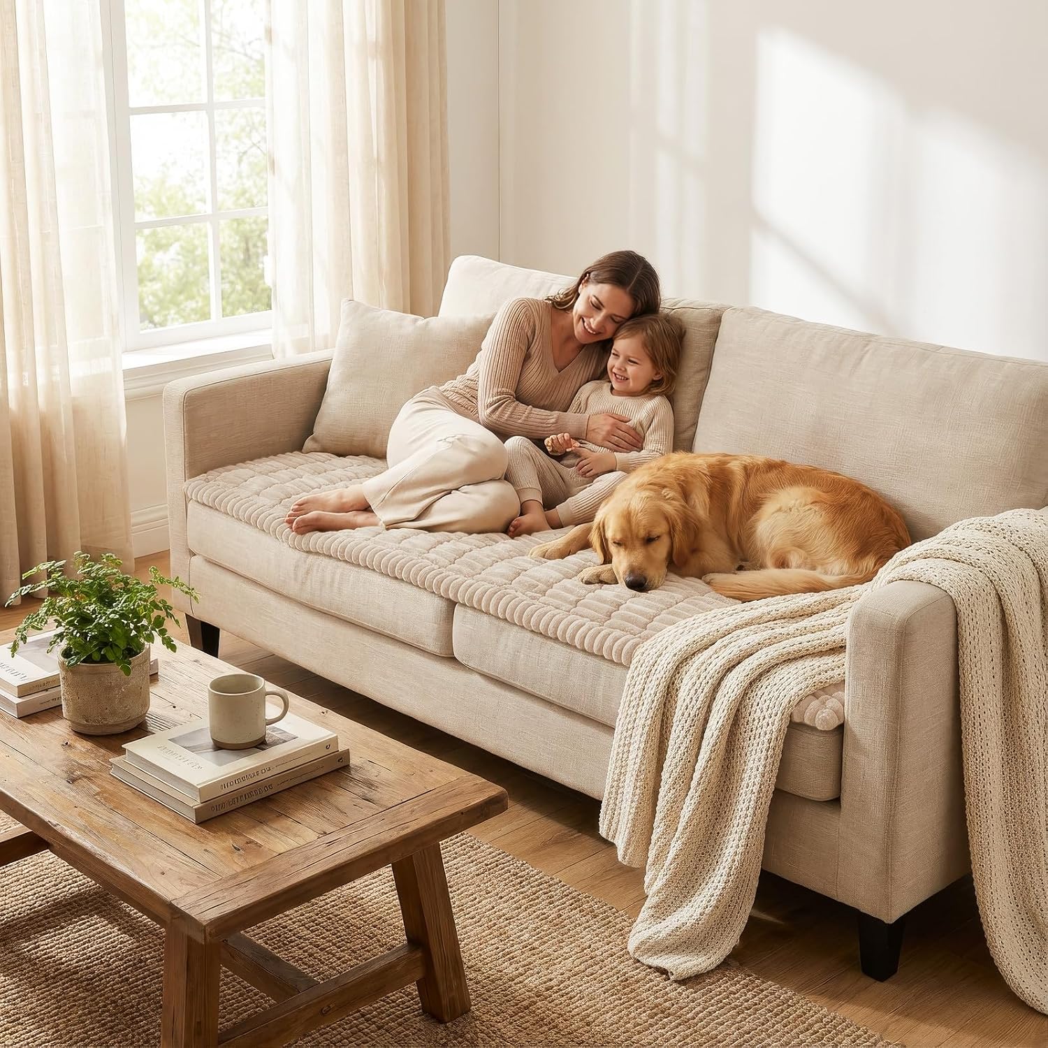 Detalle de Smiry FLRCWDZ02 Couch Cover, 27.6" x 88" Washable Polyester Protector