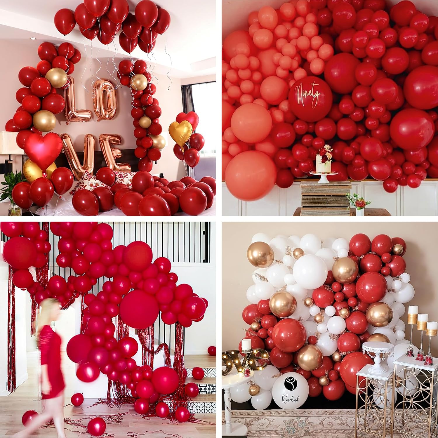 Thumbnail 5 de PartyWoo Maroon Balloons 100 pcs ๐
