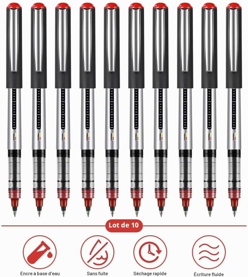 Detalle de OFFCUP balpennen met vloeibare inkt, rood, 0,5 mm, 10 stuks