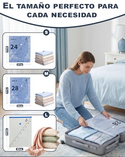 Detalle 2 de Raplink Paquete de 12 Bolsas de Almacenamiento al Vacío para Ropa y Turismo