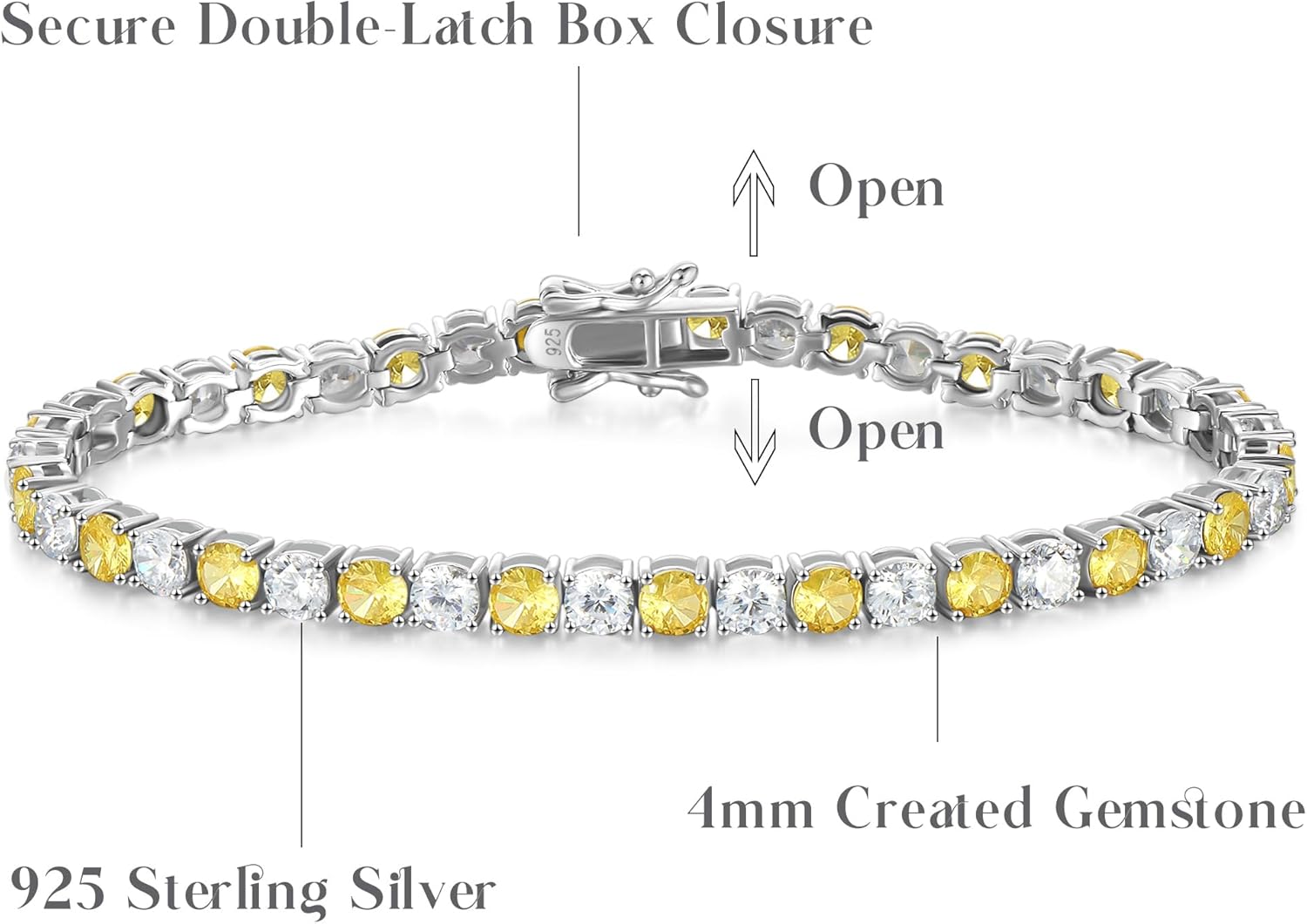 Thumbnail 3 de FANCIME Damen Tennisarmband aus 925 Sterling Silber mit Zirkonia, Breite 4 mm, Länge 18 cm