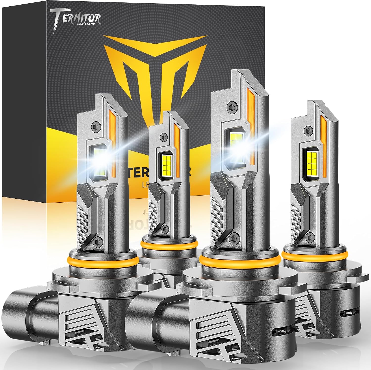 Detalle de Termitor 9005/HB3 & 9006/HB4 Fog Light Bulbs Combo (Pack of 4) — 6500K Cool White, Plug and Play