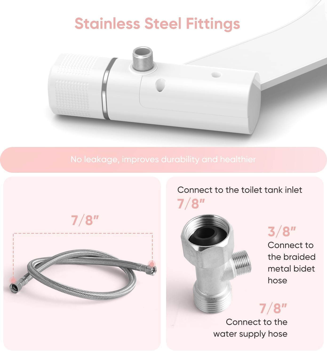 Detalle de POCALAND BJL-001 Bidet Attachment with Dual Wash Modes and Adjustable Pressure