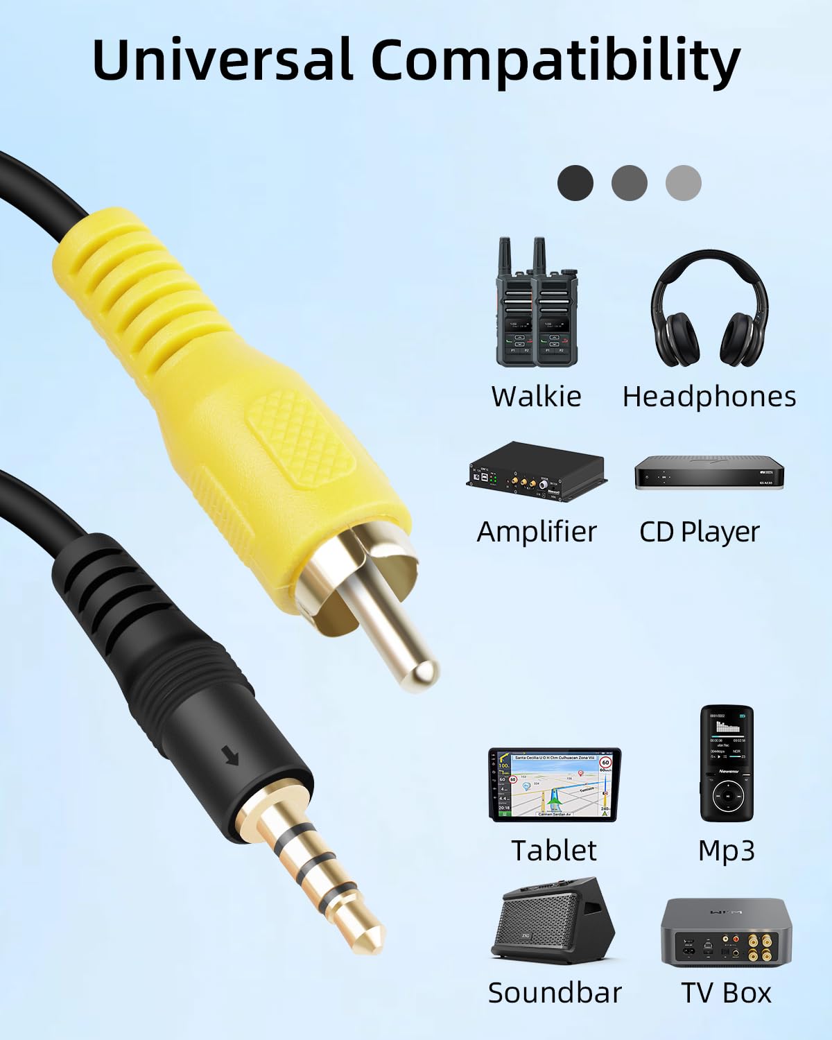 Thumbnail 6 de RIIEYOCA 3.5mm (1/8 inch) Mono TRRS to RCA Audio Video Cable (1.5m, 2-Pack)