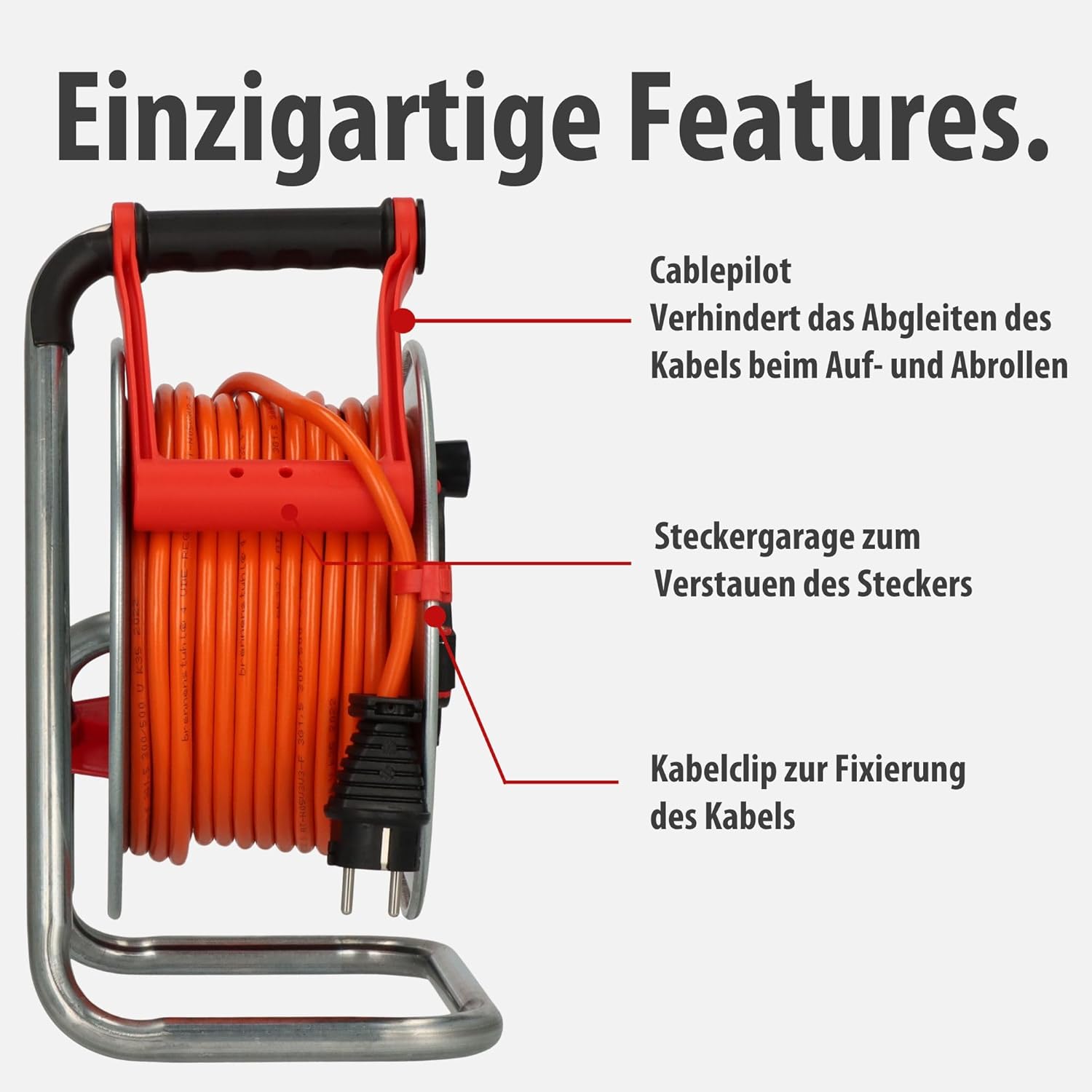 Detalle de Brennenstuhl Garant S V2 IP44 Kabeltrommel 25m Outdoor – robust, sicher und zuverlässig
