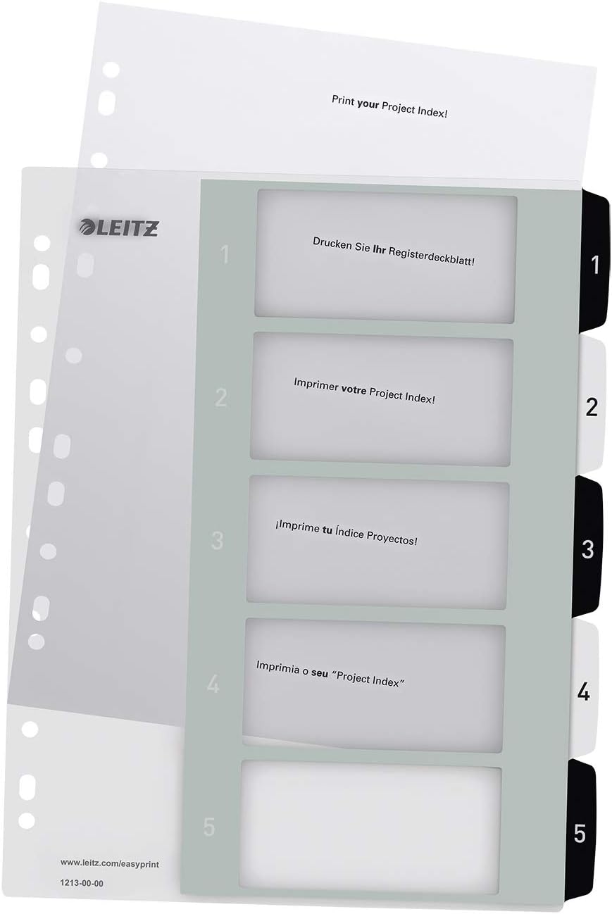 Thumbnail 6 de Leitz Intercalaires WOW 1-10 A4 Extra-Large – Imprimables sur PC, Plastique Ultra-Résistant, Multicolore