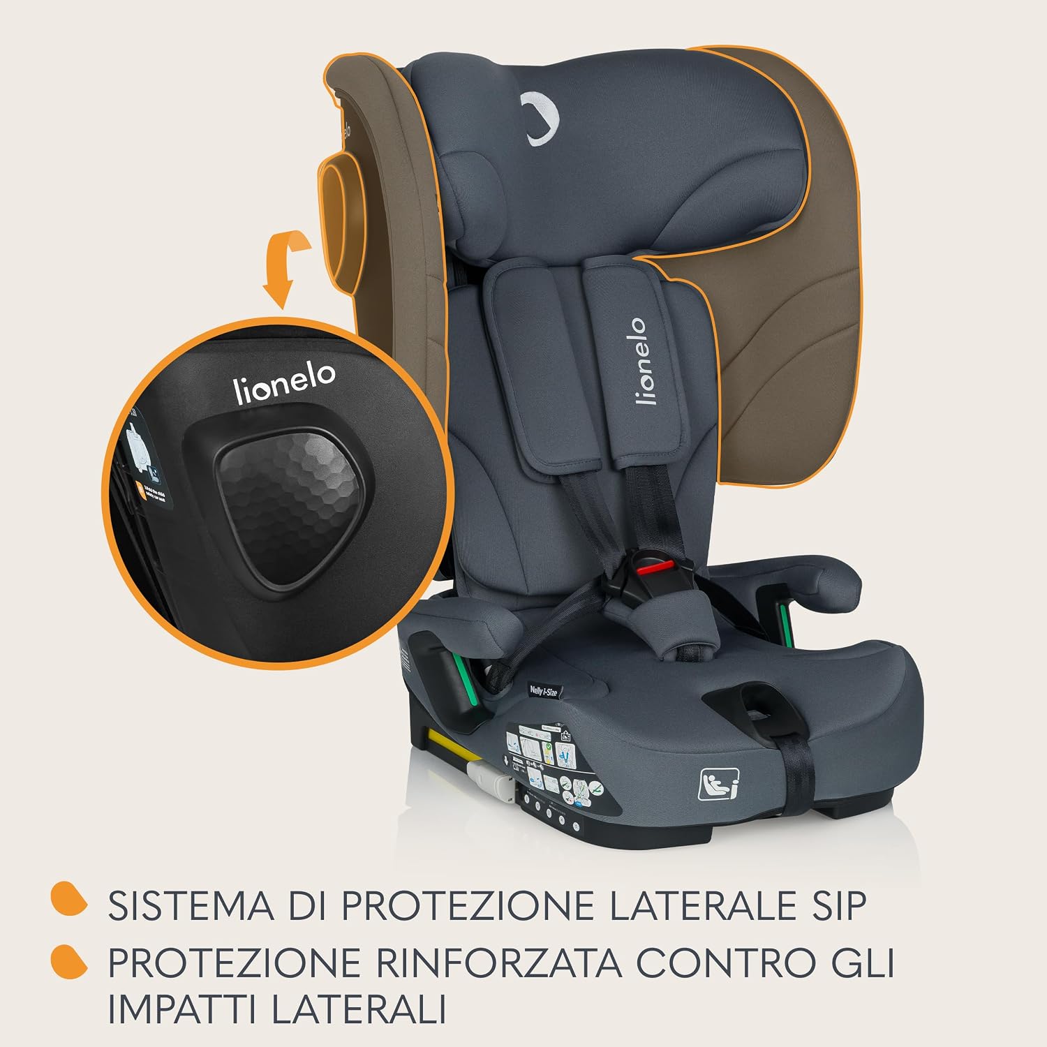 Thumbnail 5 de LIONELO NELLY i-Size Seggiolino Auto Pieghevole: comfort, sicurezza e praticità per 76–150 cm