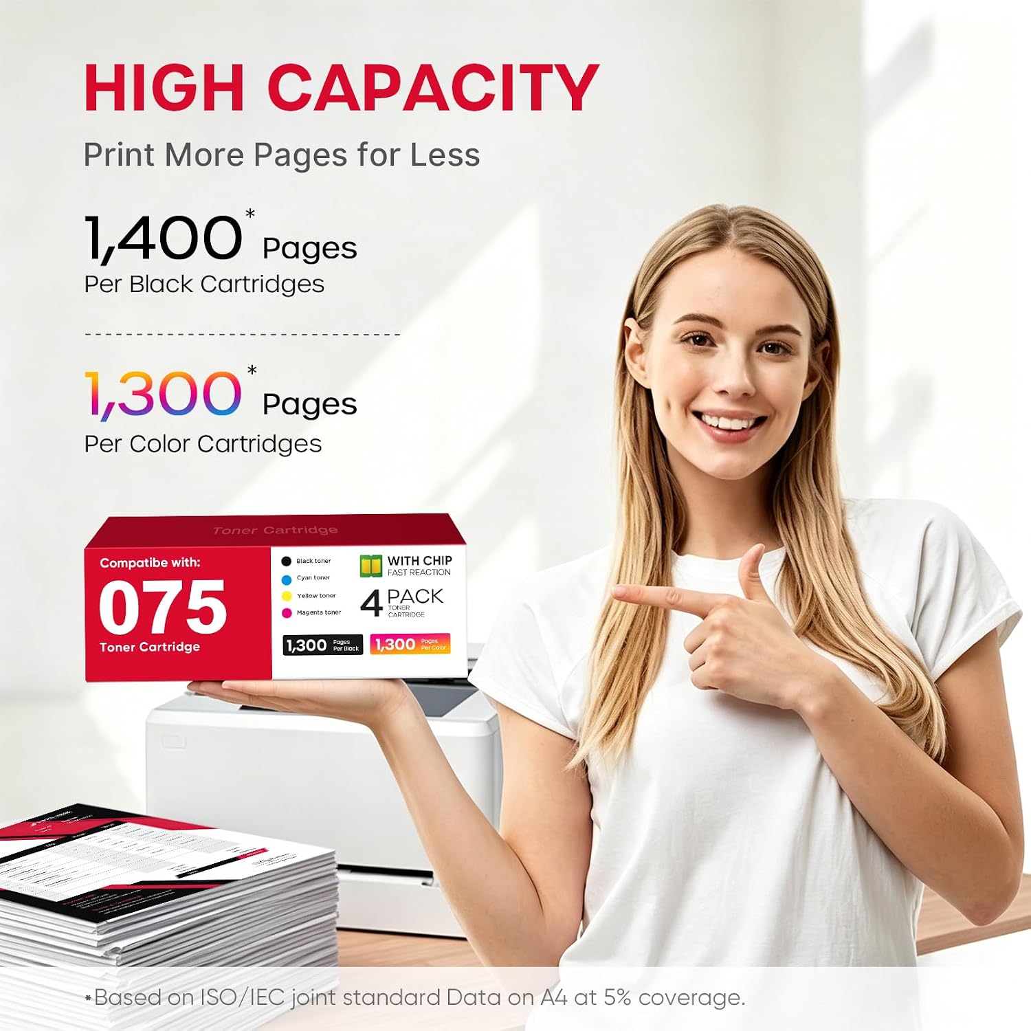 Detalle de belietop 075 Compatible Toner Cartridge 4-Pack for Canon Colour Laser Printers