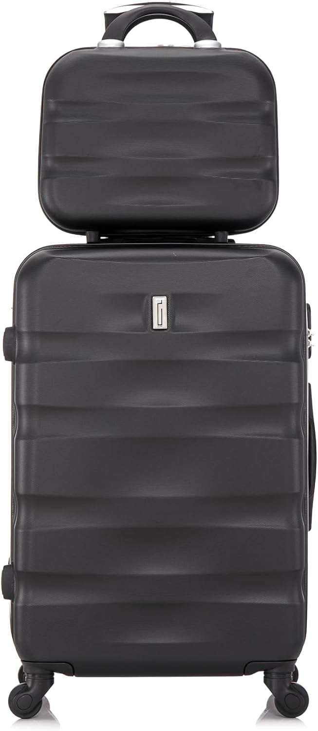 Detalle de CELIMS Set Valigie Media 20 kg Rigida Nero + Beauty Case 35 cm | Valigia 65 cm con 4 Ruote