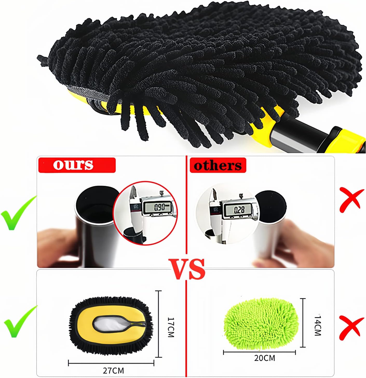Detalle de MVEQRRN Car Wash Brush Mop with Long Handle