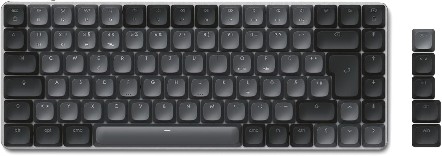 Detalle de Satechi Tastiera Meccanica 75% SM1 QWERTY US: Bluetooth, 84 tasti retroilluminata e ricaricabile (Grigio-Nero) – per Mac e Windows