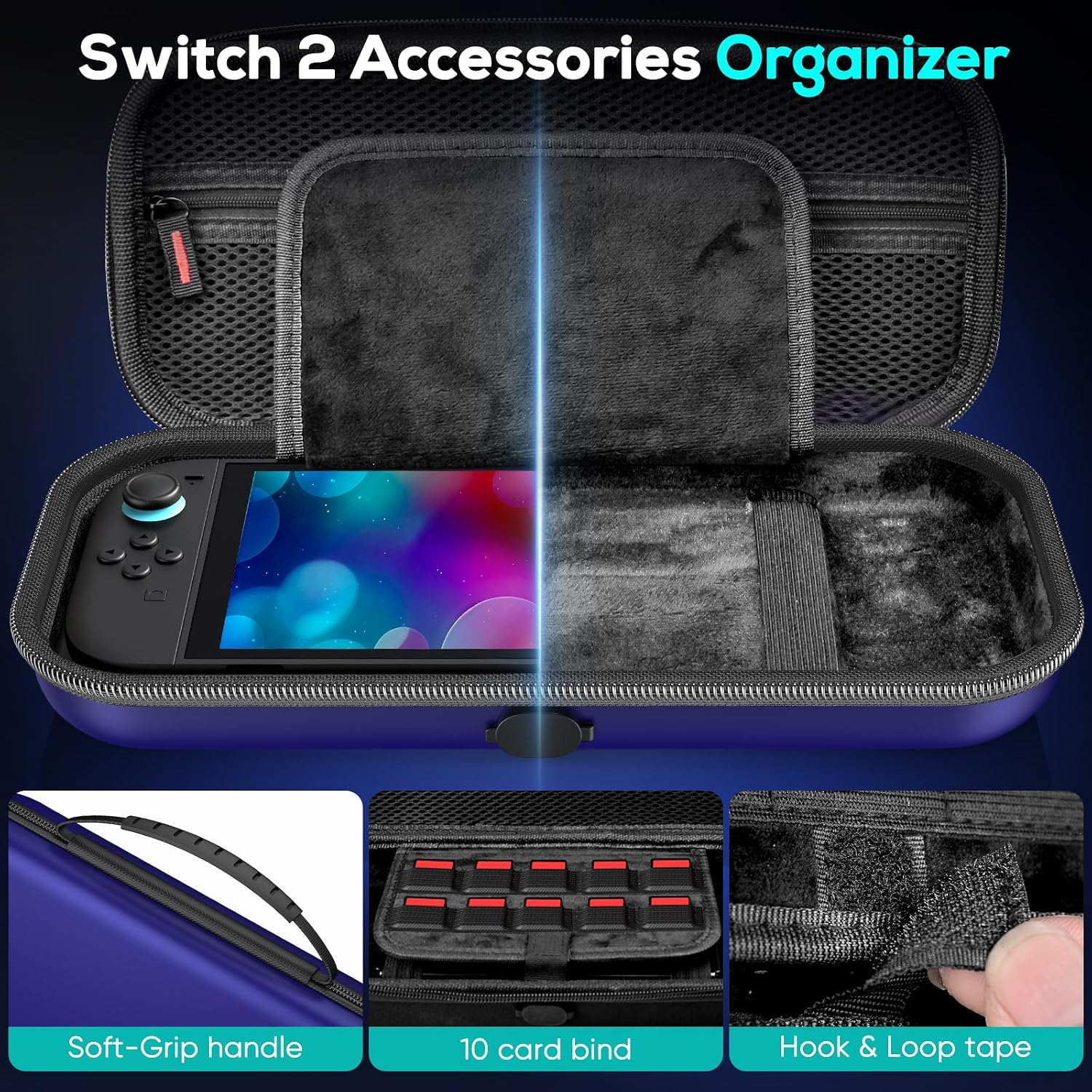 Detalle de Auarte Nintendo Switch 2 case with 10 slots