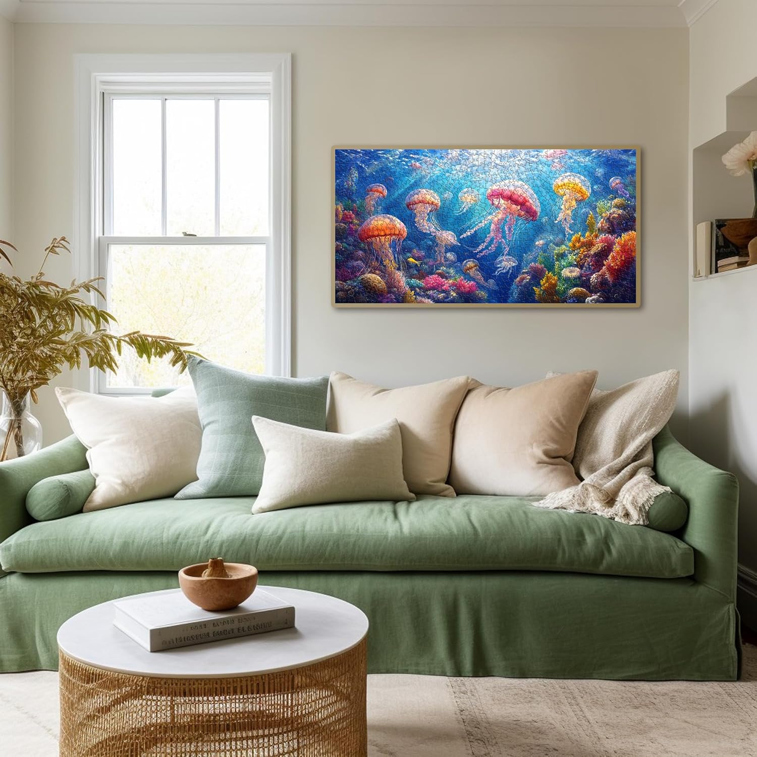 Thumbnail 2 de VAIIEYO Jellyfish 1000-Piece Puzzle for Adults — Colourful Underwater Scene (41 x 80 cm)
