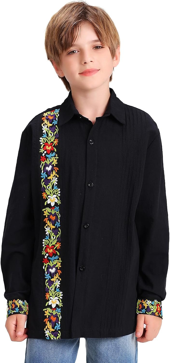 Thumbnail 4 de Boys' Guayabera Shirt, Long Sleeve