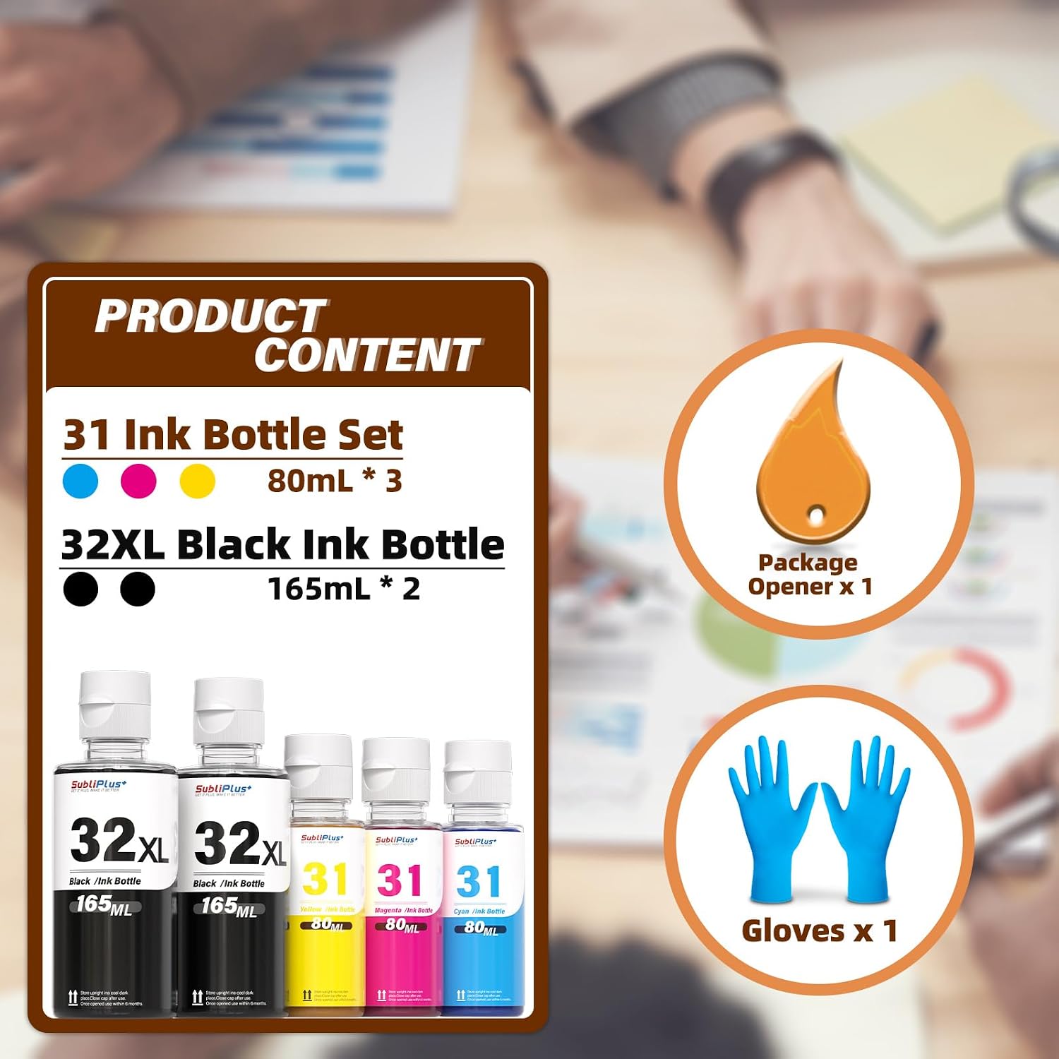 Thumbnail 4 de 31 32XL Ink Refill Bottles for HP Smart Tank — 165ml Black + 80ml Colour Set