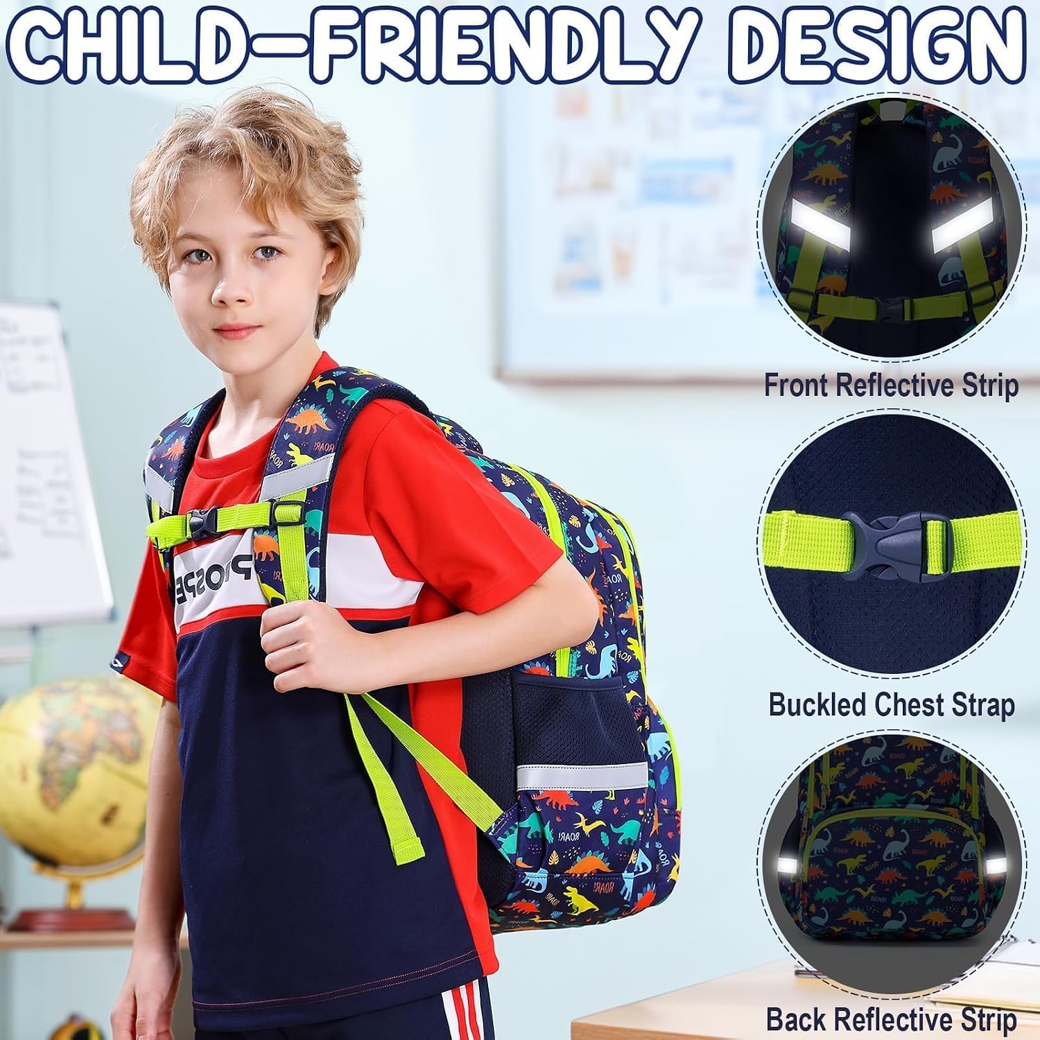 Detalle 2 de Fimibuke 3-Piece Kids Backpack Set: Waterproof School Day Bundle for Girls (Rainbow)