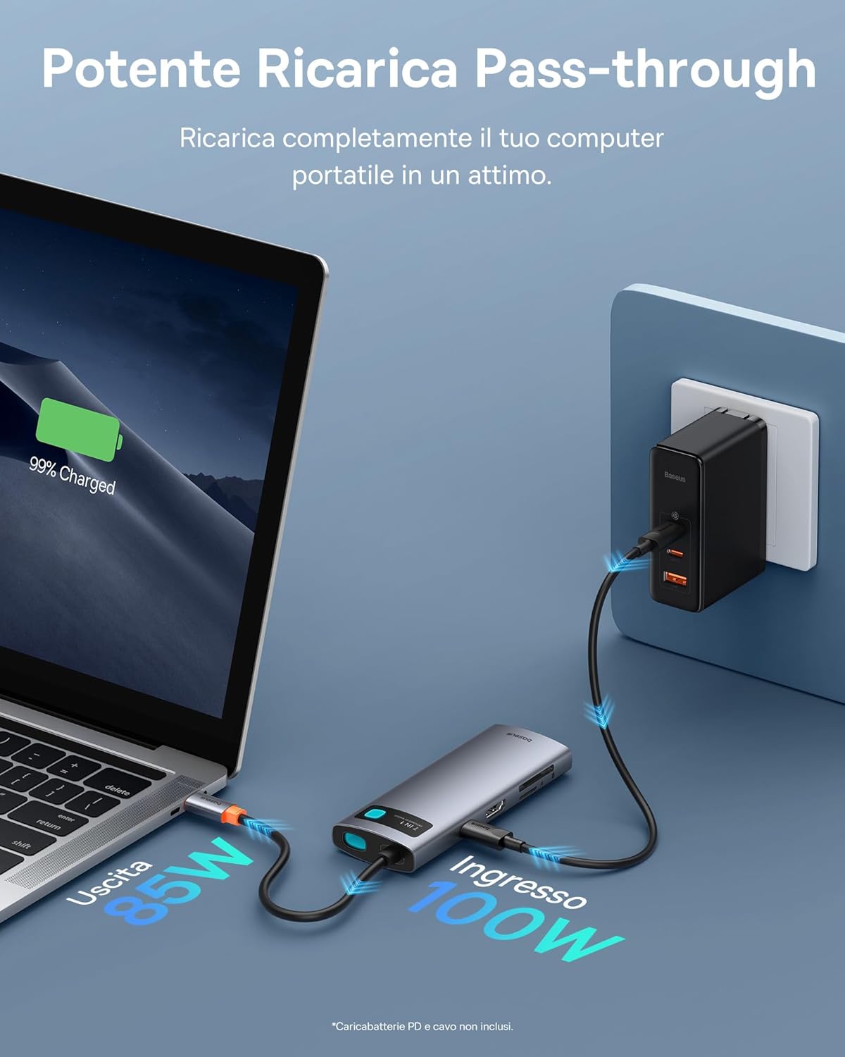 Detalle 2 de Baseus Hub USB C 100W