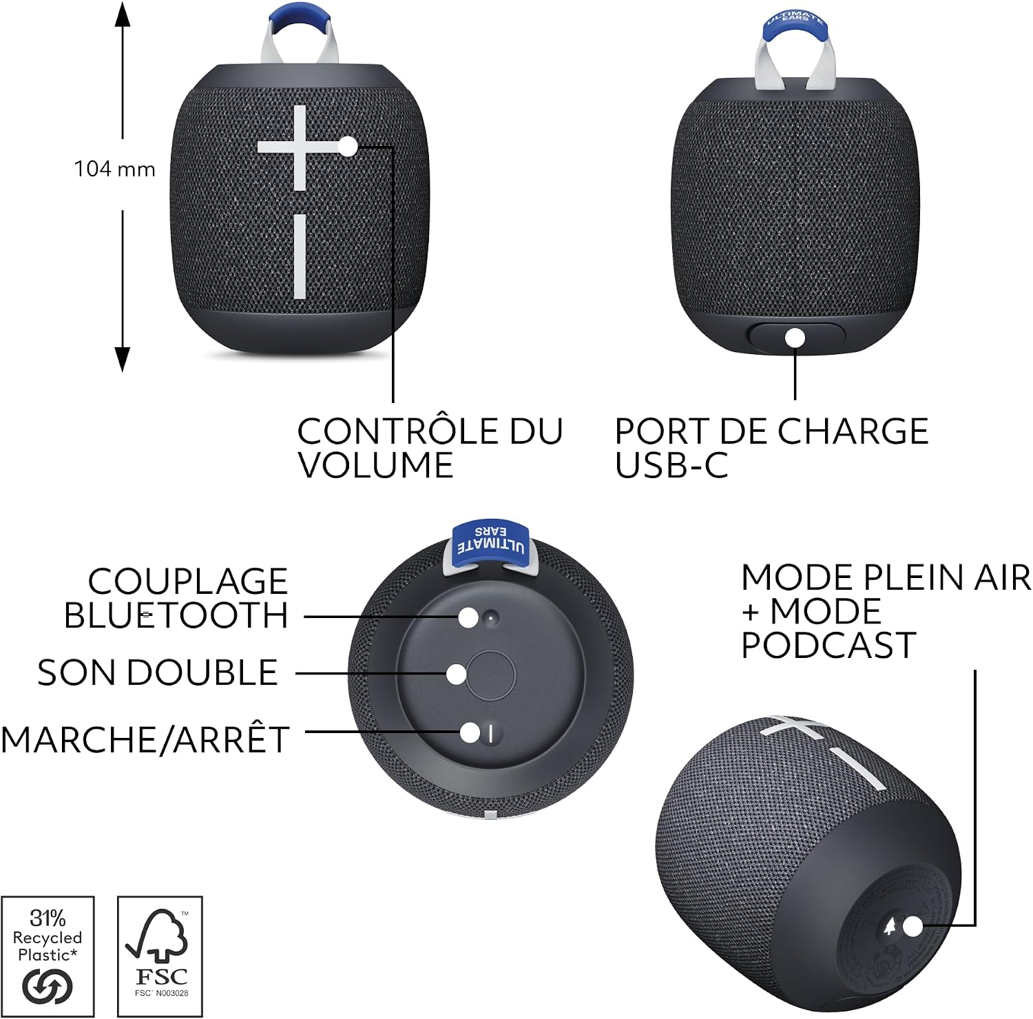 Thumbnail 4 de Ultimate Ears Wonderboom 4 enceinte Bluetooth 40m 🔊