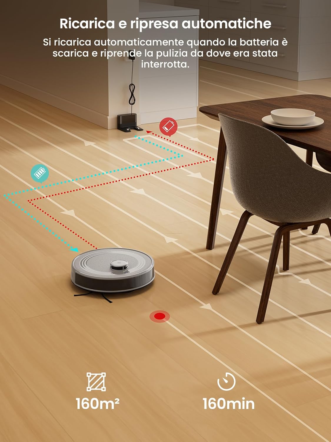 Thumbnail 4 de Lefant M2: robot aspirapolvere lavapavimenti con mappatura laser e controllo smart