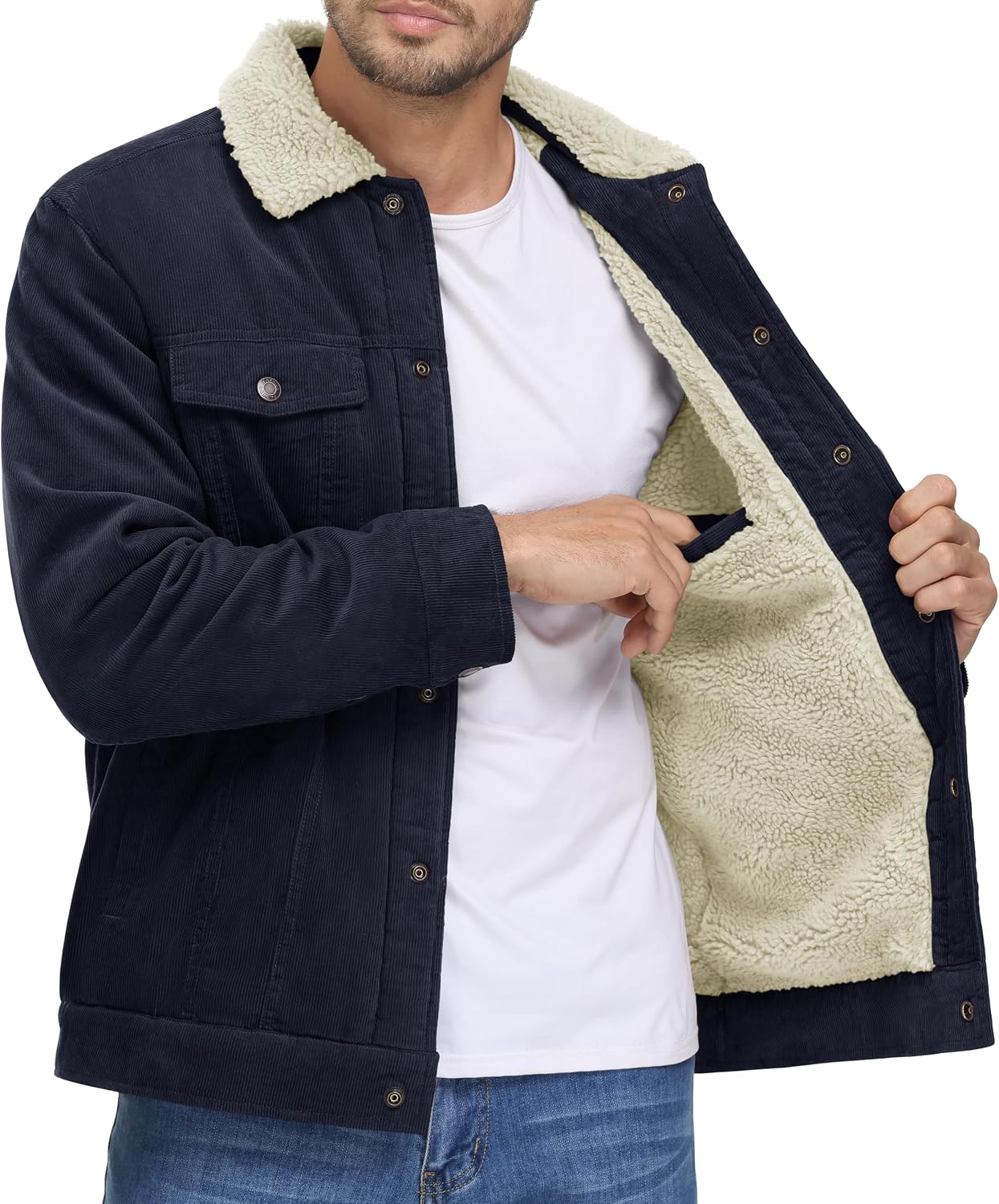 Thumbnail 6 de MAGNIVIT MT-481-L22M687 Men's Corduroy Jacket, Fleece Lined, 5 Pockets