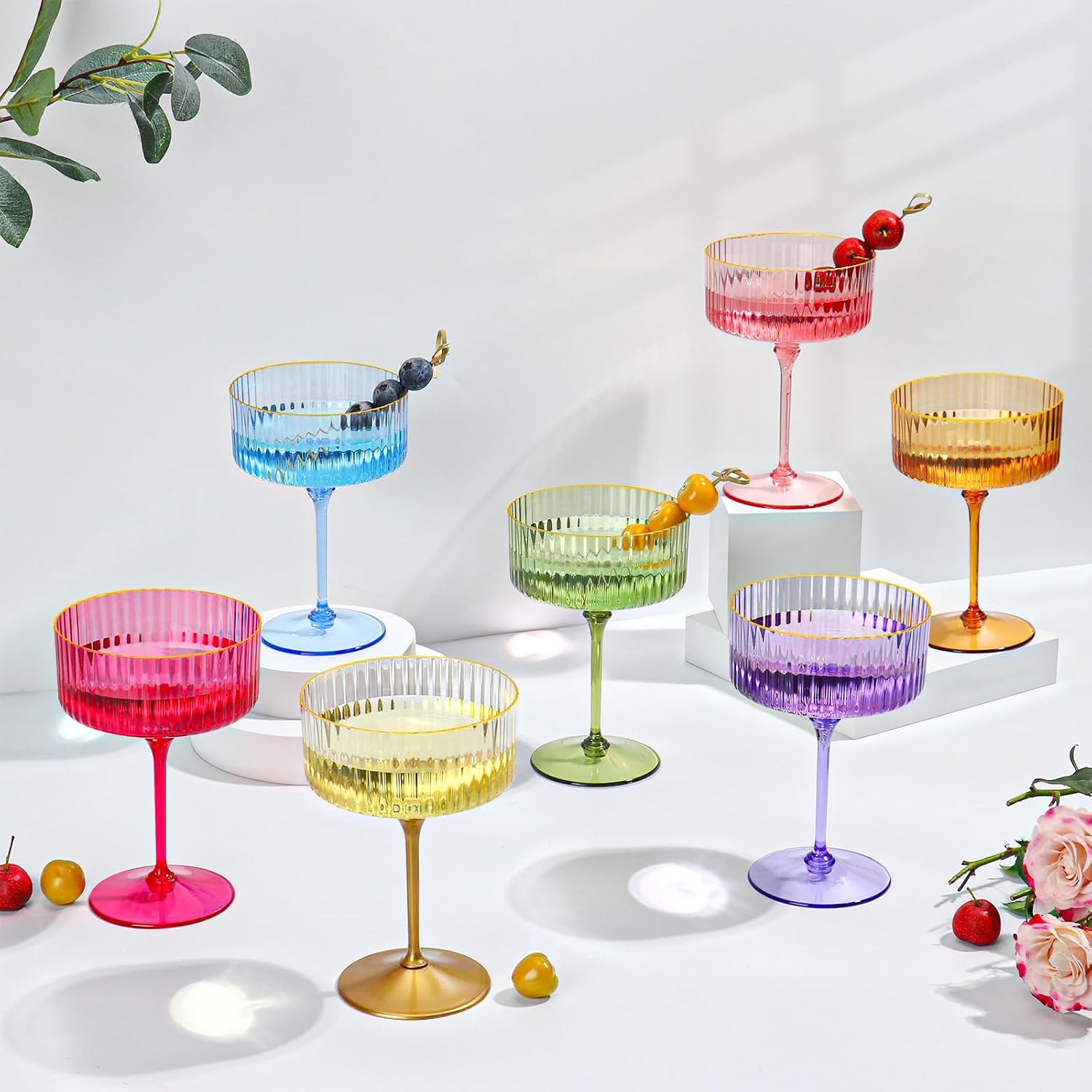 Detalle de HKSZEH Ribbed Coupe Glasses 10 oz
