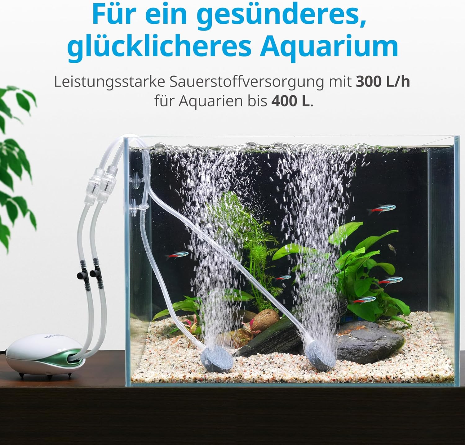 Detalle 2 de NICREW Leise Luftpumpe 5 L/min für Aquarien